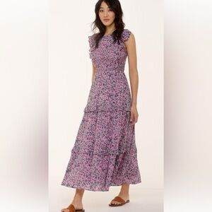 Banjanan Pink and Green Floral‎ Maxi Dress Size Small